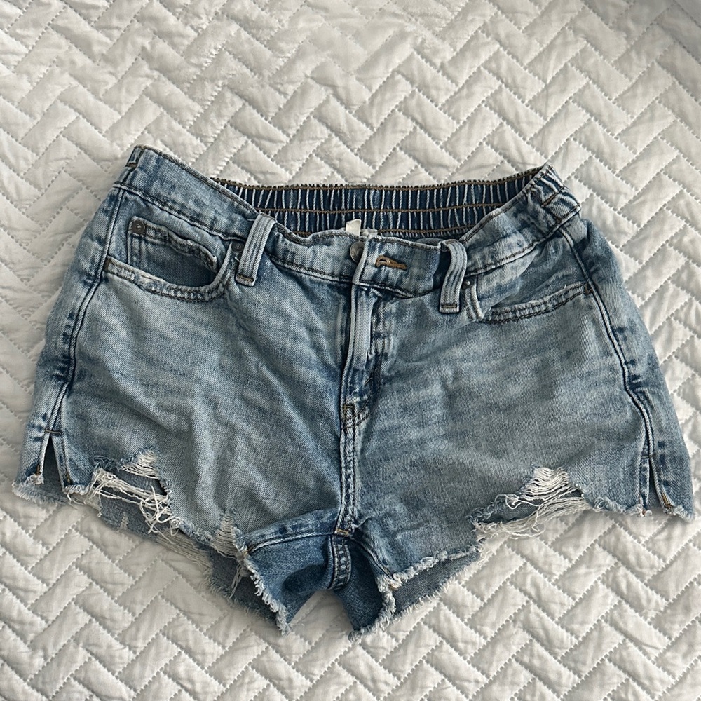 Aerie Light Blue Distressed Jean Shorts